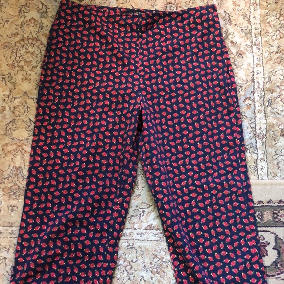 TALBOTS Heritage Size 10 Ladies Ladybugs Flat Front Side-Zip Pant Cotton Stretch - Picture 13 of 14